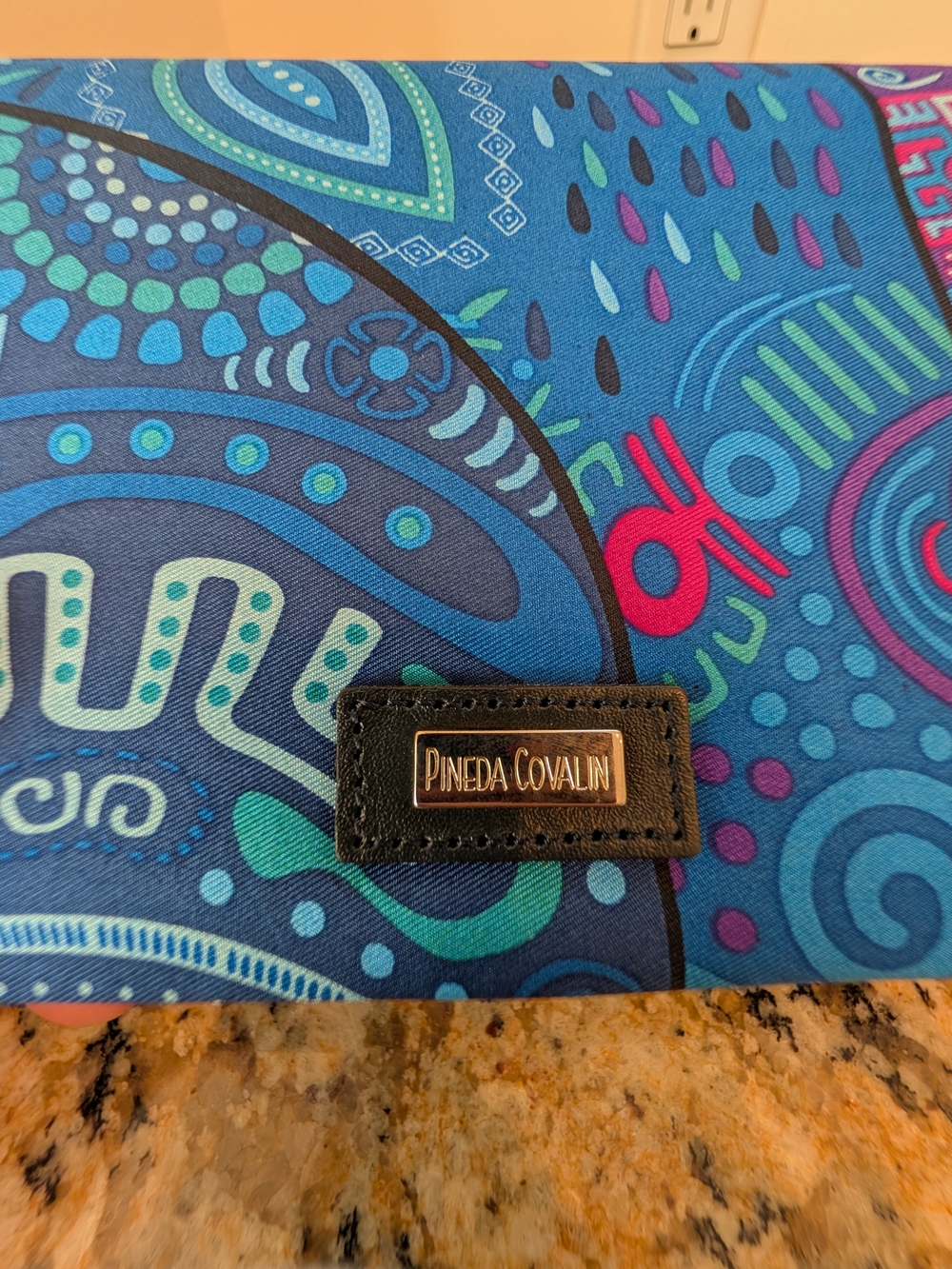 Women's Blue Patterned Clutch